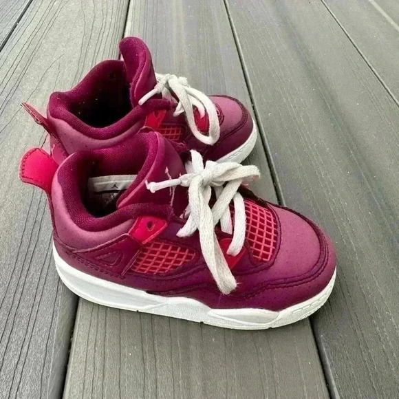 NIKE Air Jordan Retro 4 True Berry Rush Pink BQ7672-661 size 7C Toddler - Picture 2 of 8